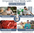 Polysaccharide Iron Complex 150mg for Anemia Support - Prevention & Treatment of Iron Deficiency, Supports Red Blood Cells Formation, Gentle on the Stomach, High Potency, USA-Made, 100 Capsules