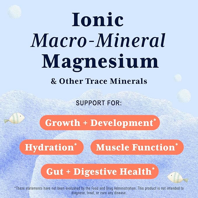 Trace Minerals for Kids – Concentrated Electrolyte Drops with Ionic Magnesium & Sea Minerals for Hydration, Muscle Function, and Daily Mineral Support – 2oz Unflavored Liquid Trace Mineral Drops