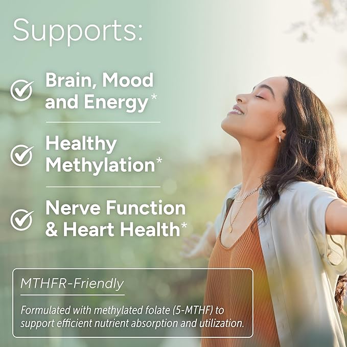 L-Methylfolate 15mg | 5-MTHF (Active B9) with Methyl B12, D3, NAC & Taurine | Premium Methylated Folate Supplement for Daily Use | Mood, Energy & Cognitive Support | 60 Capsules