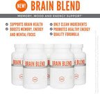 NBI Brain Blend for Memory, Focus, Concentration, Cognitive Function for Men & Women | Caffeine-Free with ALCAR, Alpha Lipoic Acid, Huperzine A, Turmeric | Nootropic | 120ct Capsules