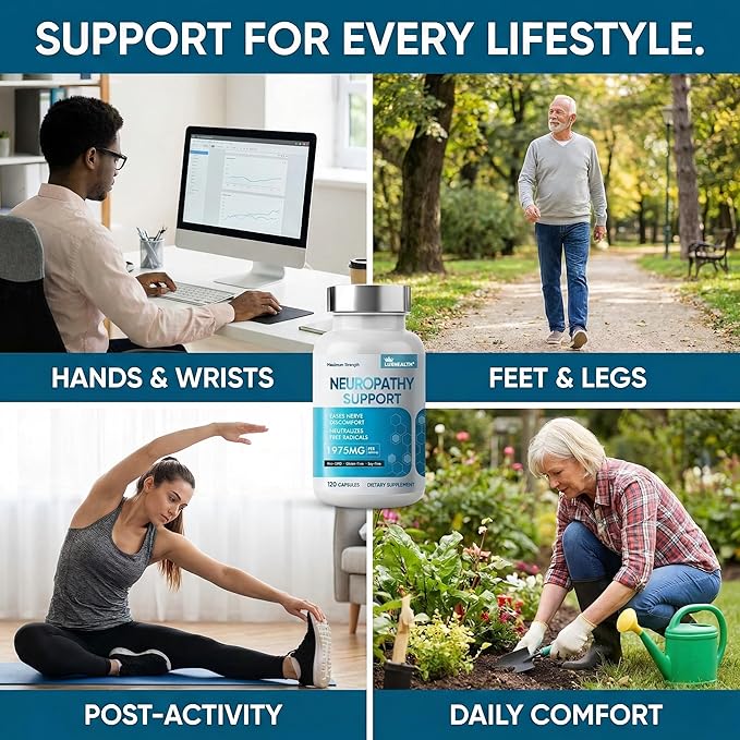 Nerve Savior for Neuropathy, 120 Capsules Neuropathy Nerve Health Supplement with 600MG Alpha Lipoic Acid, Maximum Strength Natural Formula for Discomfort in Feet, Hands, Legs, Back & Neck