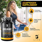 Organic Ashwagandha KSM-66 1000 mg Supplement | Adaptogen for Cortisol Support & Stress Relief | Mood, Calm & Sleep Aid for Men & Women | Ashwagandha ritual vitamins for women | 180 Vegan Caps