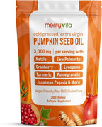 Pumpkin Seed Oil with Saw Palmetto, Turmeric, Nettle & More | 3000mg Per Serving, 300 Softgels | Cold Pressed, Extra Virgin | Prostate Health Supplements for Men | Non-GMO