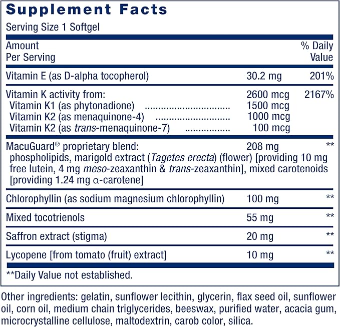 Life Extension Once-Daily Health Booster - Vitamins & Nutrients Supplement for Whole-Body Health - Vitamin K Complex, Vitamin E, Saffron, Lutein and More - Non-GMO, Gluten-Free - 60 Softgels