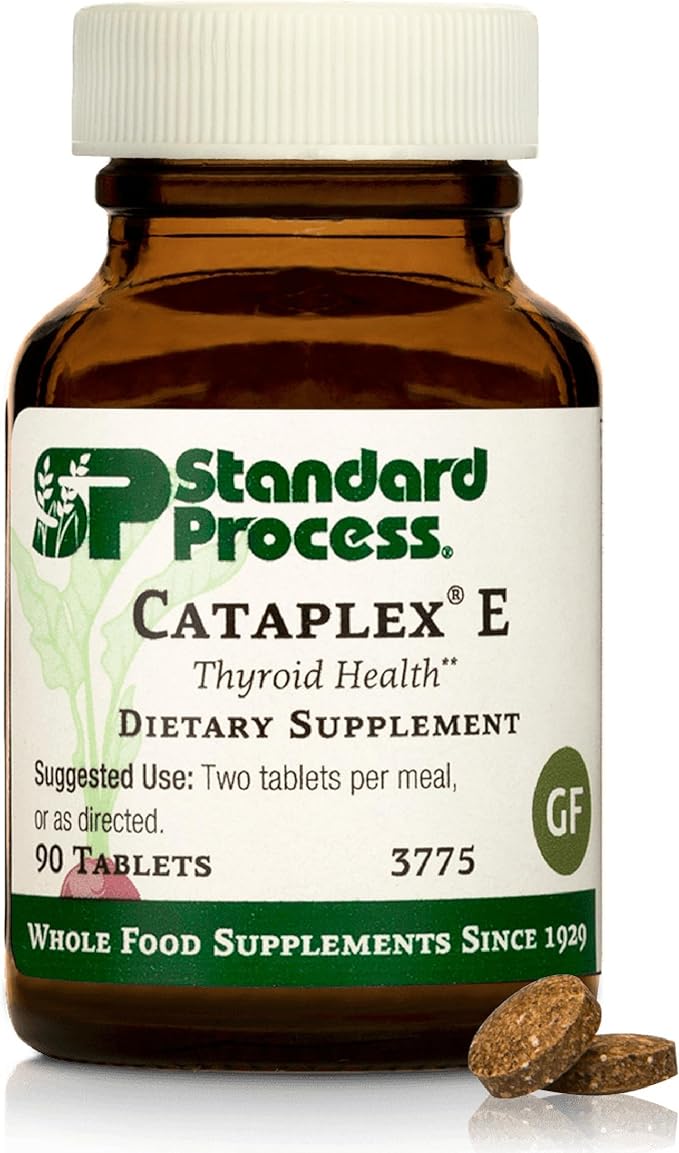 Standard Process Cataplex E - Thyroid Health Support with Antioxidant Vitamin E & Selenium - Endocrine Gland Health Support - Gluten-Free, Non-Dairy & Non-Soy - 90 Tablets (45 Servings)