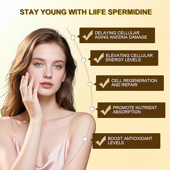LIIFE Spermine Supplement for Women & Men（6-in-1 Formula）— 60 Vegan for Cellular Health, Anti-Aging & Energy* - Made in USA - 10MG Spermine Per Serving