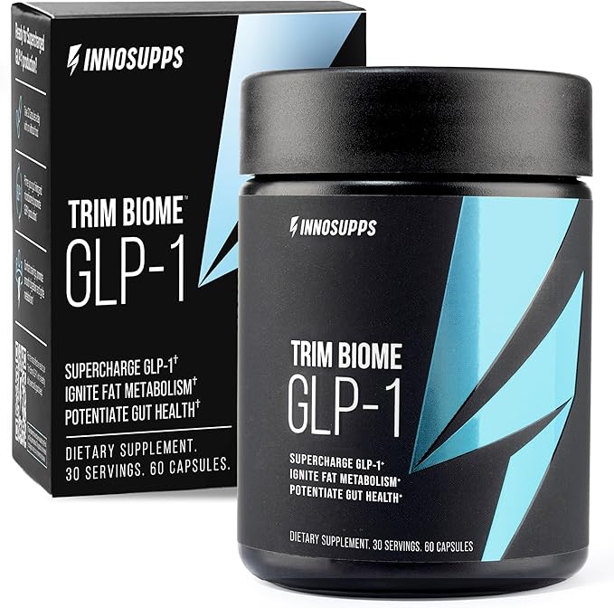 InnoSupps Trim Biome GLP-1 Supplement Weight Loss - Probiotic, Prebiotic, Postbiotic for Gut Health, Appetite & Metabolism Support with Akkermansia, Berberine - 60 Capsules, 30 Servings