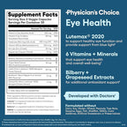 Physician's Choice Eye Health - Lutein, Zeaxanthin & Bilberry Extract - Supports Eye Strain, Dry Eyes, and Vision Health - 2 Award-Winning Clinically Proven Eye Vitamin Ingredients - Carotenoid Blend