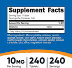Nutricost Melatonin 10mg, 240 Tablets - 10mg Per Serving, Non-GMO, Gluten Free