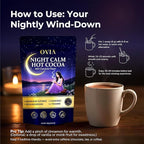 OVIA Night Calm – Melatonin-Free Magnesium Mushroom Hot Cocoa for Sleep – Nighttime Hot Chocolate with L-Tryptophan, L-Theanine & Reishi – Relaxation, Stress & Cortisol Support | 30 Servings