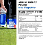 Optimum Nutrition Amino Energy - Pre Workout with Green Tea, BCAA, Amino Acids, Keto Friendly, Green Coffee Extract, Energy Powder - Blue Raspberry, 65 Servings (Packaging May Vary)