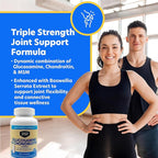 Berkley Jensen Glucosamine Chondroitin MSM Boswellia Complex - Triple Strength Advanced Dietary Supplement for Joints, Ligaments, Tendons, Bones, Connective Tissue Support, 200 Caplets (Pack of 1)