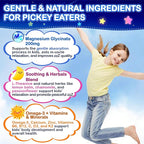 Kids Magnesium Glycinate Gummies - Magnesium Glycinate Supplement 200mg with L-theanine Omega-3 Calcium Vitamin D3 & B12 for Kids Natural Zzz at Bedtime & Overall Health - Sugar Free & Non-GMO