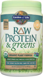 Garden of Life Raw Organic Protein & Greens Lightly Sweet, Vegan Protein Powder for Women and Men, Plant and Pea Protein, Greens, Probiotics, Gluten Free Low Carb Shake Made Without Dairy 20 Servings