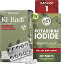 EarthNutri KI-Radi™ Potassium Iodide KI Tablets 65 mg – High Potency Iodine for Thyroid Support, Emergency Preparedness – Potassium Supplement in Foil-Foil Blister Seal – 20 Tablets (1 Pack)