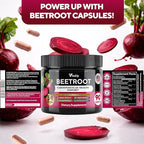Beet Root Capsules - USA Made Beetroot Supplement for Normal Circulation, Nitric Oxide & Heart Support - 5-in-1 Beets with Grape Seed, Garlic Extract, Hawthorn Berry, Olive Leaf - 90 Vegan Caps
