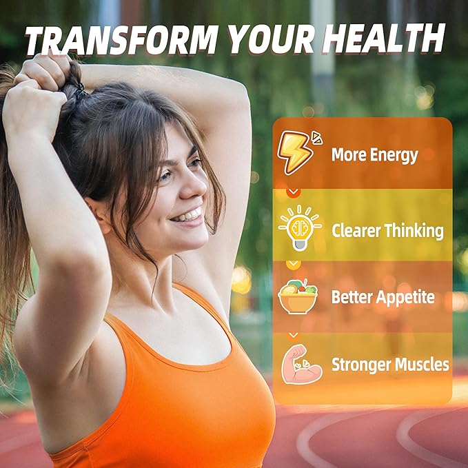 Vitamin B1 Gummies 100mg for Adults & Kids, Thiamine B1 Supplement with 600mg Calcium, Nervous System Supports & Boost Energy, Orange Flavor, Non GMO, Vegan, 60 Chewable Gummies