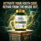 NAD+ & Resveratrol Supplement - NMN Alternative with 120 Capsules, Anti-Aging Cellular Support, Energy & Longevity Booster, DNA Repair Formula