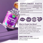 MAJU's Powerful Purple Sea Moss Capsules (60 ct), Extra-Strength Purple Minerals, Chondrus Crispus, Stronger Than Gel, Compare to Organic Irish Seamoss Capsule, Wild Harvested Powder Pills