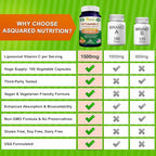 aSquared Nutrition Vitamin C Liposomal Complex - 1500mg Supplement - 180 Capsules - High Absorption VIT C Ascorbic Acid Pills - Supports Immune System & Collagen Health - 90 Servings