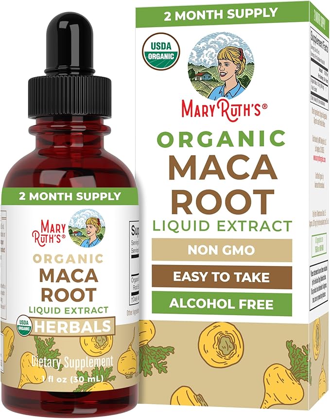 MARYRUTH'S USDA Organic Maca Root Liquid Drops | Vegan | Non-GMO | Gluten Free | Alcohol Free | 1 Fl Oz
