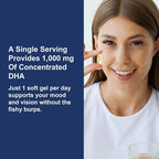 Carlson - Elite DHA Gems, 1000 mg DHA, Wild Caught, Sustainably Sourced, Brain Function & Healthy Vision, 120 Softgels