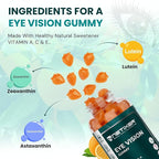 Eye Vision Gummies – 60 Berry-Flavored Vegan Gummies with Lutein, Zeaxanthin, Astaxanthin, DHA, Vitamins A, C, E – Gelatin-Free, Gluten-Free | Individually Wrapped