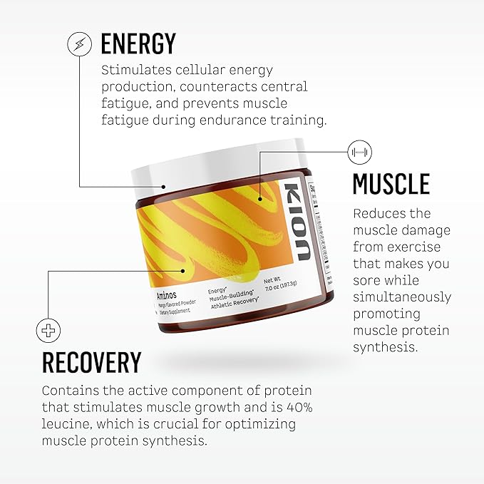 Kion Aminos Essential Amino Acids Powder - Amino Acid Nutritional Supplements, Aminos Powder, Essential Amino Energy No Caffeine, EAAs Amino Acids Powder, BCAA EAA - 30 Servings, Mango
