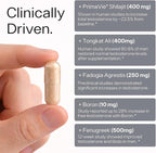 Testosterone Booster for Men - Sheer Alpha T-Booster - Clinically Backed Dose, Strongest Formula - Made in USA - Premium Blend of Fadogia Agrestis Tongkat Ali and Shilajit. 30 Servings