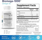 Biotics Research Biomega-1000™ Omega 3 Fish Oil With EPA 529mg / DHA 353mg– Omega-3 Fatty Acids 1000 mg- Highly Concentrated Fish Oil 90 Days Servings–Supports Immune, Brain & Heart Health–90 Softgels