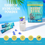 Electrolyte Powder Drink Mix | Glutathione, L-Theanine, Vitamins B6 & B12, Ginger & Magnesium for Hydration & Liver Health | Sugar-Free, All-Natural, Immune Support - Blue Raspberry | 12 Pack