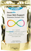 DrFormulas Dermtella Clear Skin Support Packs | Pills with Zinc, Probiotics & DIM | Supplements for Women, Teens & Men with Nexabiotic Probiotics, Turmeric, Fish Oil, 1 Month Supply