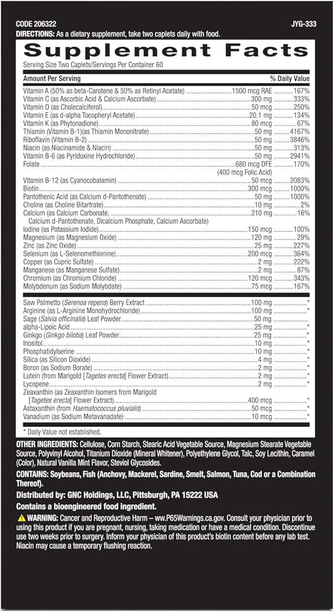 GNC Mega Men 50 Plus Multivitamin | Antioxidants | Heart Health | Prostate and Circulatory Support | 120 Count