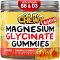 Center-Filled Magnesium Glycinate Gummies 400MG - High Absorption for Kids, Teens & Adults - Supplement for Sleep, Calm & Muscle Relaxation with B6 & D3 - Gluten Free & Vegan Friendly - 120 Count