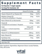 Vital Nutrients Vitamin B6 + B Complex - Vegan Methylated B Vitamins for Energy, Metabolism, Heart Health* - High-Potency Vitamin B6 for Menstrual Discomfort * - Gluten, Dairy, Soy Free - 60 Capsules