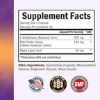 BioSchwartz Reduced Glutathione Supplement 500mg with Alpha Lipoic Acid 50mg & Milk Thistle 100mg - Glutathione Reduced Form - Gluten-Free, Third Party Quality Tested - 30 Capsules, 30 Day Supply
