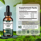 Magnesium Glycinate Liquid Drops Supplement, with Magnesium Glycinate 500mg Ashwagandha, L - Theanine, Chamomile -Support Stress Relief, Bone, Muscle, Mood Mango Flavor 2Pack