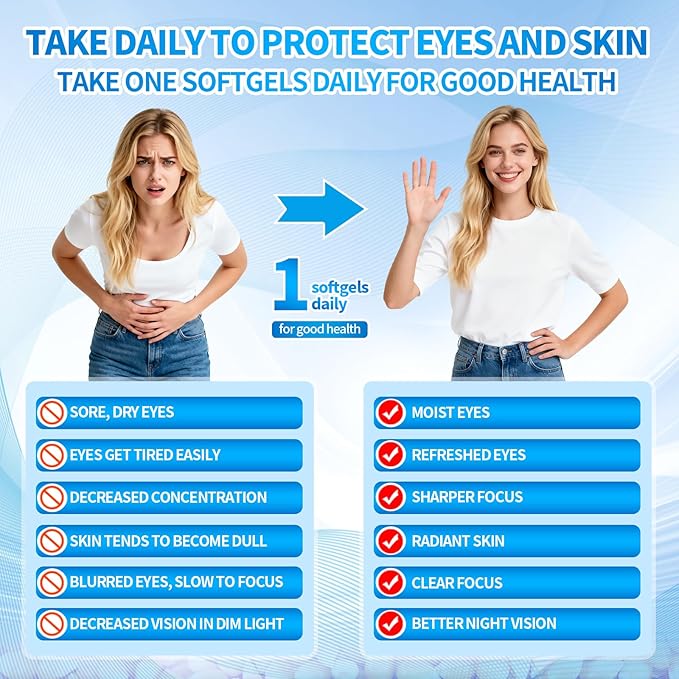 14-in-1 Astaxanthin 12mg & Lutein 40mg with Zeaxanthin Supplements, 18 Month Supply, Fresh Microalgae Source, Supports Eye, Skin, Antioxidant, Joint, Circulatory Health, Non-GMO, Gluten Free, 3 Bag