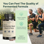 VINATURA Organic Fermented Beet Root with Maca, 1200MG - USA Made and Tested, 90 Capsules