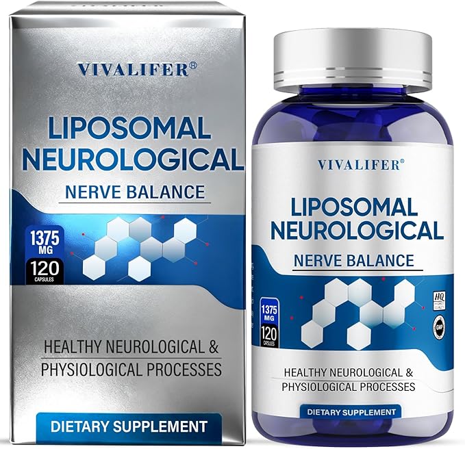 Migraine Relief Supplement | 120 Capsules Liposomal Neurological Health Formula with Magnesium Glycinate, Riboflavin (Vitamin B2) & Feverfew | Daily Brain Function