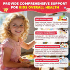 (2 Pack) Sugar Free Calcium Multivitamin Gummies for Kids with Methyl B12 & Methylfolate, Calcium, Vitamins C, D, A, B1, B2, B6, Biotin, Magnesium - Nutritional, Immune, Bone Support, 120 Ct