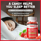 Magnesium Glycinate Gummies - Sugar Free Magnesium Potassium Supplement with Vitamin D, B6, CoQ10 for Calm Mood & Sleep Support - 60 Strawberry Chews