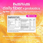 BelliWelli Fiber Supplement for Women & Men - Premium Daily Fiber Powder from Organic Acacia with Added Collagen, Electrolytes & Probiotics-No Bloat, Constipation & Gut Health Support (Yuzu Mandarin)
