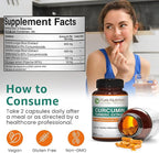 Pure Nutrition Curcumin Turmeric Supplement, 95% Curcuminoids & Piperine 95% | Supports Inflammation Response| Non-GMO | 60 Veg Capsules