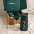 Greens First Gift Set - Limited Edition Glass Carafe & Organic Greens Powder - 49 Superfoods - Prebiotics, Probiotics & Digestive Enzymes - Dairy Free, Vegan & Non-GMO - Mint - 30 Servings