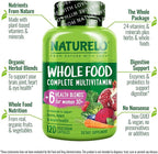 NATURELO Whole Food Multivitamin for Women 50+ (Iron Free) with Vitamins, Minerals, & Organic Extracts - Supplement for Post Menopausal Women Over 50 - No GMO - 120 Vegan Capsules