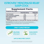 Estroven Sleep Cool for Menopause Relief, 30 Ct, Sleep Support Supplement With Clinically Proven Ingredients to Relieve Menopause Symptoms plus Night Sweats & Hot Flash Relief, Drug-No & Gluten-No