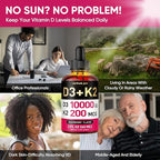 Venture Pal 5-in-1 Vitamin D3 10000 IU & K2 as MK-7 200mcg with Magnesium, MCT Oil, Zinc, Sugar-Free Vitamin D Liquid |Maximum Absorption for Bone, Mood & Immune Health - 2 FL OZ, 69 Days
