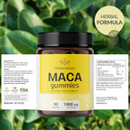 HERBAMAMA Maca Root Gummies - 1800mg Maca Root Extract for Energy Support - Vegan, Non-GMO Antioxidant Support Supplement - 90 Pectin-Based Banana-Flavored Chews