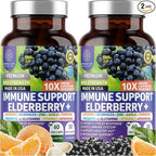 2-Pack N1N Premium 10-in-1 Immune Support Supplement [10 Potent Ingredients] with Elderberry, Vitamin C, Zinc, Echinacea, Turmeric Curcumin, Garlic and Probiotics for Adults, 120 Veg Caps